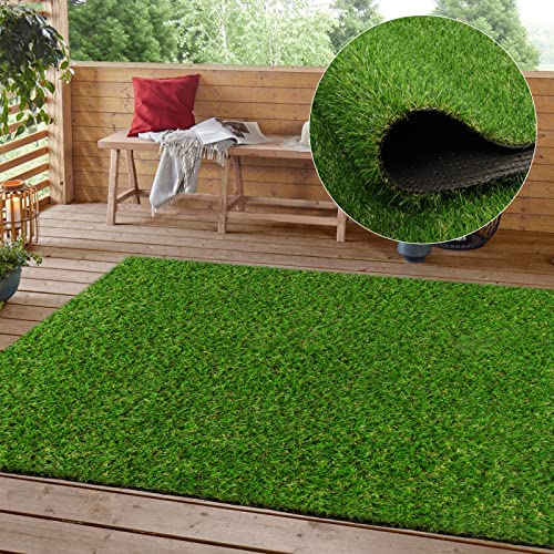 Heyroll Realistic Artificial Turf Grass, 3 FT X 10 FT Artificial Synthetic Fake Grass, 20MM Green Turf Rug Pet Dogs Lawn Mat with Drainage Holes for Indoor Outdoor Patio Garden Landscape/Custom Size - size: 3x10FT