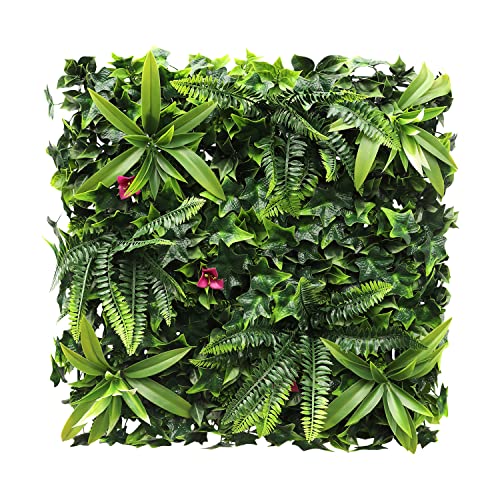 ECOOPTS 20"x20" Faux Ivy Privacy Fence Screen Artificial Boxwood Panels Topiary Hedge Plants for Indoor Outdoor Decoration, #7 Mixed Leaves, 6 Packs - color: #7 Mixed Leaves, size: 20"x20"