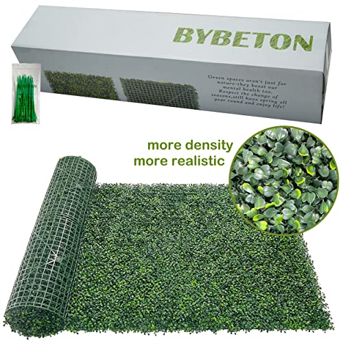 Bybeton Artificial Ivy Privacy Fence Screen, 40" x 120" (33.3 Sq Ft) Odorless Grass Wall Panels, Ultra-Dense Boxwood Panels for Greenery Backdrop, Spring Decor, Hedge Wall Decor & Fake Grass Wall - size: 40*120IN