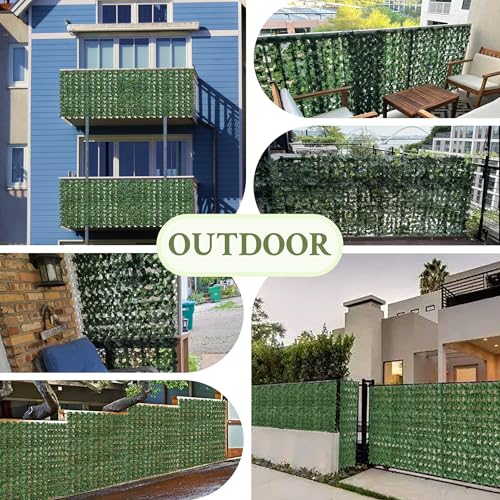ODTORY Artificial Ivy Privacy Fence Wall Screen,40X120 in UV-Anti Faux Greenery Backdrop Ivy Vine Leaf Hedges Fence Panels for Patio, Balcony, Garden, Backyard Indoor Outdoor Green Wall Decor - size: 40 in x 120 in- Vine Leaf 1