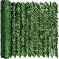 Artificial Ivy Privacy Fence Wall Screen, Artificial Hedges Fence and Faux Ivy Vine Leaf Decoration for Outdoor Garden Decor (20x120 in)