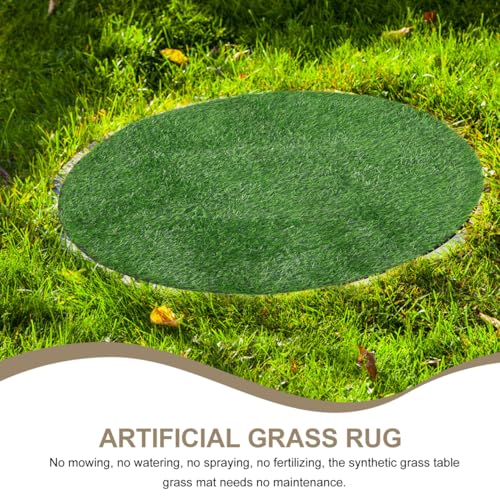 BESPORTBLE Manhole Cover Decoration Lawn Carpet Turf Rug Placemats Fake Grass Table Settings for Dining Table Decor Grass Mat Dining Table Mats Green Plants Plastic Coffee
