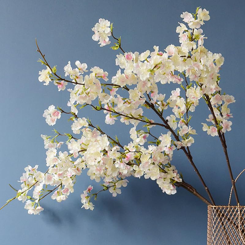 CLoxks 4 Pcs Cherry Blossom Branches for Vase 43 inch Artificial Long Stems Cherry Blossom Silk Cherry Blossom Branches for Home Wedding Party Decor,Light Pink - color: Light Pink