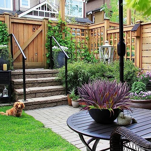 12 Pcs Outdoor Fake Plants UV Resistant Artificial Tall Grass Plants Faux Tropical Flowers Bushes Fall Winter Summer Planters Yard Patio Front Porch Décor Plastic Greenery Shrubs Decoration - color: Dark Purple Grass Plant, size: 12 Pcs