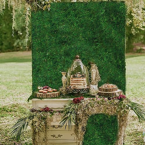 Floral Moss Rug Roll Dried Moss Sheets for Crafts Table Runner Fairy Gardens Wedding Woodland Forest Decor 12" x 112" Preserved Green Moss Mat for Table Forest Decor Carpet Grass Wall 30x285cm - color: 12 X 112 Inch/30 X 285 Cm