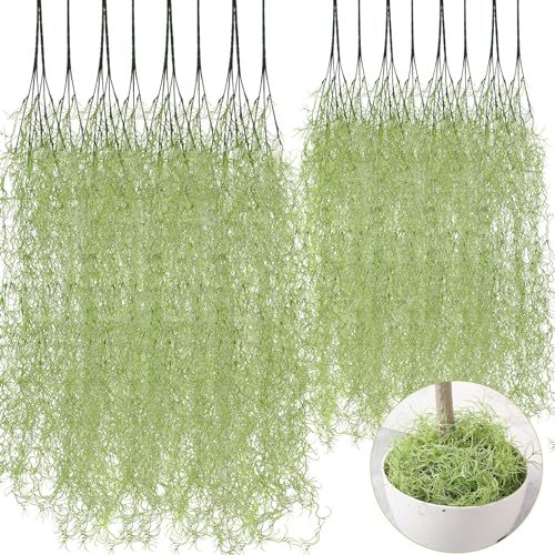 Cindeer 24 Pack Fake Spanish Moss Artificial Hanging Decoration Bulk Faux Greenery Moss Garland for Potted Wall Living Room Indoor Outdoor Decor(43 Inch, 33 Inch,Green) - color: Green, size: 43 Inch & 33 Inch