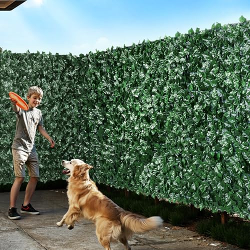VEVOR Artificial Ivy Privacy Fence Screen, 59 x 98 in Faux Ivy Vine Leaf Hedges Fence, Greenery Privacy Fence with Mesh Cloth Backing, Green Wall Decoration for Outdoor Garden, Yard, Balcony - color: Ivy with Green Mesh Backing, size: 59 x 98 inch