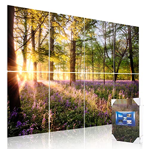 Mollywell Art Acoustic Panels, 48x32 in, Forest Spring | Self-Adhesive, Reduces Echo, Sound Absorbing, Modern Art Wall Decor, Living Room, Studio, Bedroom, Office - color: Forest Spring, size: 8 Pack Art