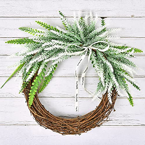 PASYOU Artificial Lavender Flowers, Plastic Plants Fake Simulation Flower Wedding Indoor Outdoor Bridal Bouquet Home Garden Balcony Patio Planter Filler DIY Arrangement Decoration - White 6 Pcs - color: Lavender-white 6 Pcs