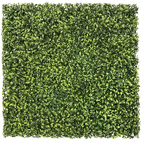 E&K 20" x 20" Artificial Plant Fence Panel Faux Leaves Grass Wall Privacy Screen Panel Decorative for Indoor Outdoor (Green Tea 02, 6 Pcs) - color: Green Tea - 02