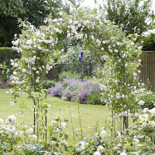 Metal Arbor Frame Stand, Garden Arch Trellis for Plants, Wedding Decor Backdrop Flower Stand, 8.4 * 4.6 FT - color: Green