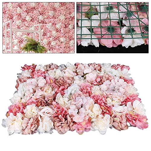 Flower Wall Panel Floral Backdrop, 6 Pcs Flower Wall Decor, 24" X 16" Silk Rose Wall, Artificial Flower Wall Backdrop Faux Flower Panel for Wedding, Party, Home (Autumn Color) - color: Autumn Color