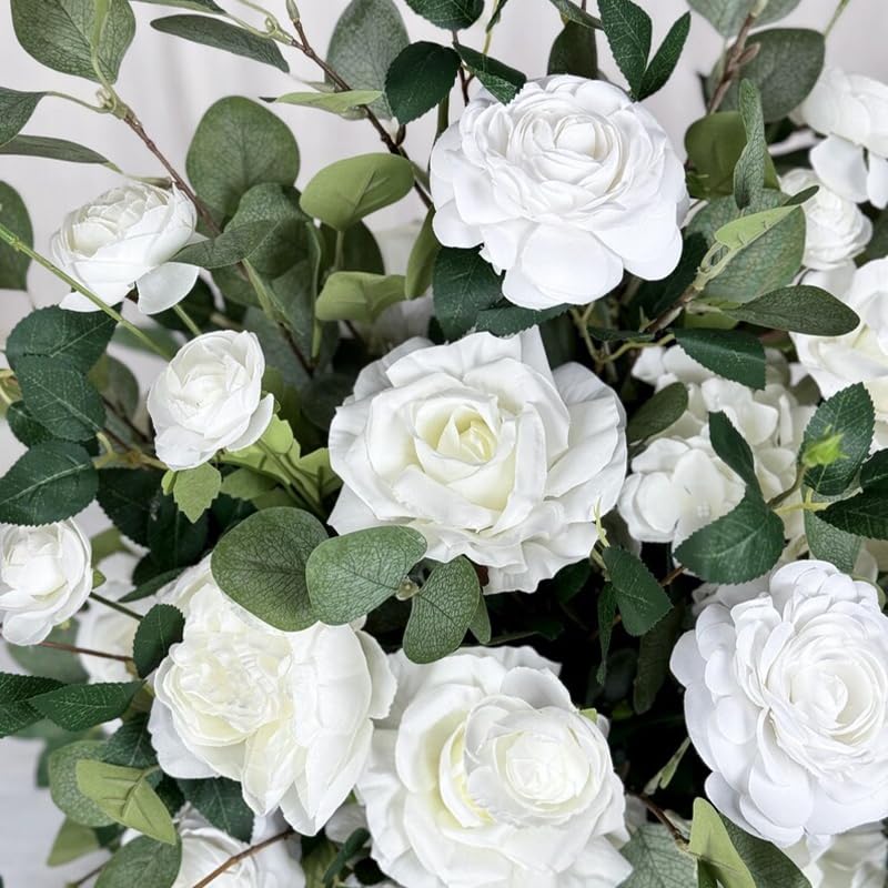 White Ground Flowers, White Wedding Decor, Aisle Flower Decoration, Barrel Whiskey Arrangement, Alter Flowers, Bridal Shower (20in) - size: 20in