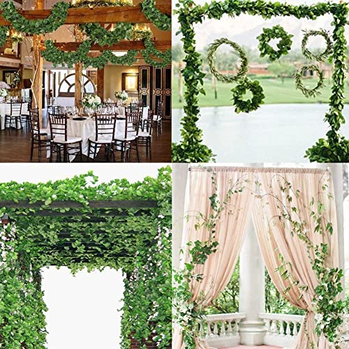 Unilove 84 feet 12 Pack Fake Vines Artificial Ivy Leaves Plants Hanging Greenery Plant Garland for Bedroom Office Wall Decor Indoor Outdoors (84Ft Ivy Leaves) - color: 84ft Ivy Leaves