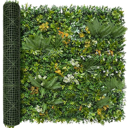 Artificial Green Wall Panels: 54"x120" Faux Greenery Vine Hedge Ivy Privacy Fence Screen with UV Protection&Fake Boxwood Plant Backdrop for Indoor Wedding and Outdoor Garden Backyard Decor - size: 54"x120"