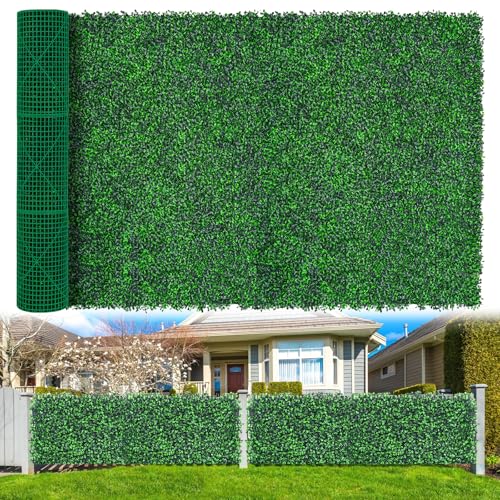 Yangrass Boxwood Roll Panels, 60"x120" Artificial Ivy Privacy Fence Screen, UV-Anti Faux Boxwood Roll Grass Wall Panels for Garden Patio Balcony Privacy - size: 60x120 IN