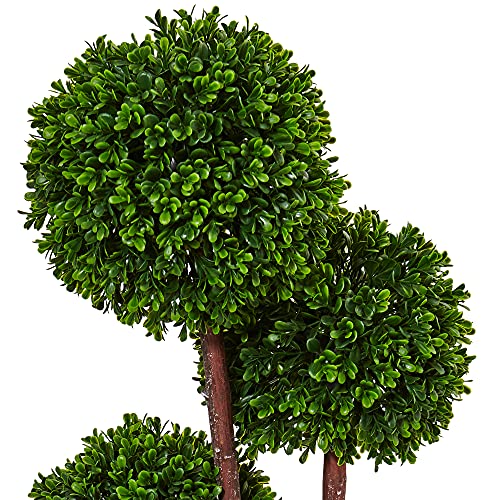 Nearly Natural 5486 Boxwood Topiary Artificial Tree UV Resistant, Green 13 x 13 x 36