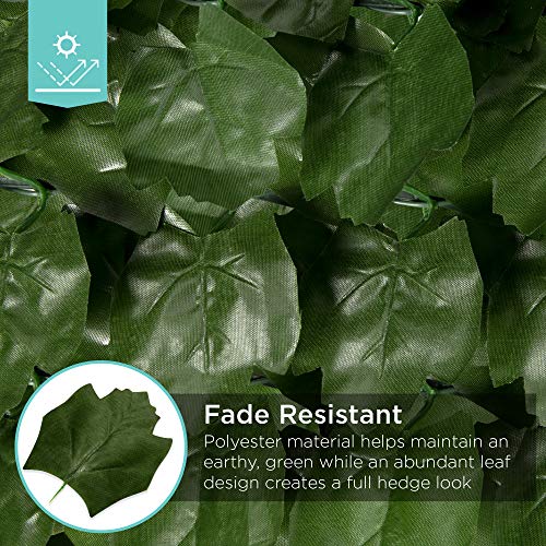 Best Choice Products Outdoor Garden 94x39-inch Artificial Faux Ivy Hedge Leaf and Vine Privacy Fence Wall Screen - Green - size: 94x39in