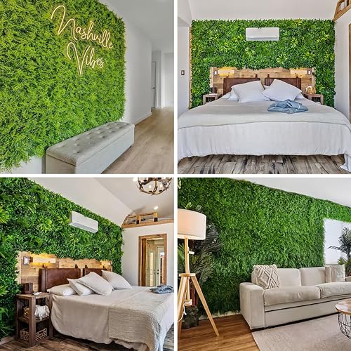 3rd Street Inn Greenery Panel - Artificial Hedge Wall - Fake Plant Wall Backdrop - Privacy Screen - Interlocking Panels - Indoor Outdoor Décor (12, Rainforest Mix) - color: Rainforest Succulent Mix