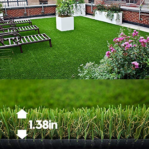 35mm Artificial Turf Lawn Fake Grass, 1.38" Pile Height Realistic Synthetic Grass, 4FTX10FT,Drainage Holes Indoor Outdoor Pet Faux Astro Rug Carpet for Garden Backyard Patio Balcony - size: 4FTX10FT
