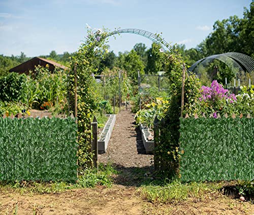 iCover 78x118in Artificial Ivy Privacy Screen for Fence, Green Maple Leaf Strengthened Joint Prevent Leaves Falling Off, Faux Hedge Panels Greenery Vines, Decorative Fences for Outdoor, Garden - color: Green Maple Leaf, size: 78*118in
