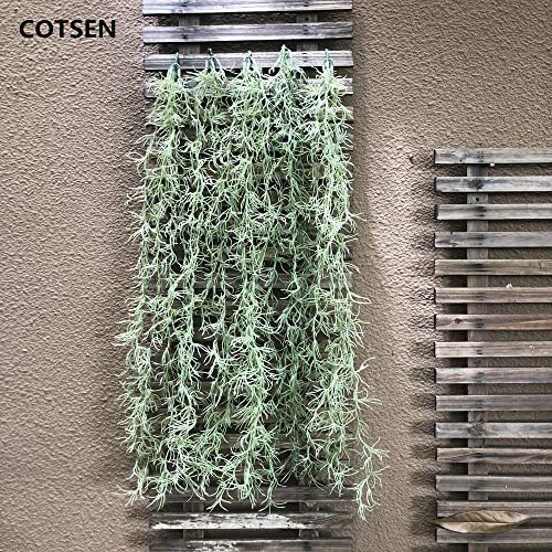 COTSEN 5 Pack Spanish Moss Faux Greenery Moss Fake Vines Moss Hanging Plants for Potted Plants Artificial Hanging Moss Garland Used for Family Indoor and Outdoor Gardens Decoration