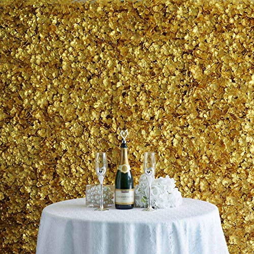 Tableclothsfactory 4 PCS Gold Silk Hydrangea Flower Mat Wall Wedding Event Decor for DIY Centerpiece Arrangement Party Decorations - color: Gold