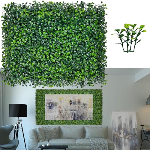ODTORY Artificial Grass Wall Panels:16" X 12" 6P (8 sqft) UV-Anti Greenery Boxwood Backdrop for Indoor Outdoor Green Wall Decor & Ivy Fence Covering Privacy - size: 16"X12" 6P
