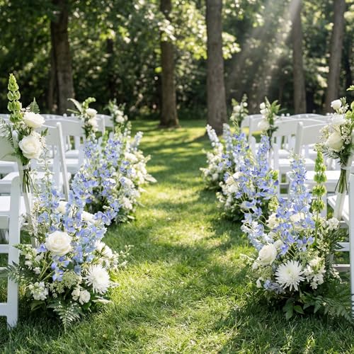 Artificial Orchid Silk Fake Flowers 5PCS Long Stem Artificial Flowers that Look Real Dancing Lady Orchids for Tall Vase Home Outdoor Wedding Party Office Decoration(Blue) - color: Blue