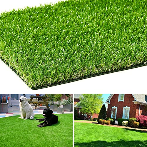 AYOHA Artificial Turf 3' x 4' with Drainage, 1.38 Inch Realistic Fake Grass Rug Indoor Outdoor Lawn Landscape for Garden, Balcony, Patio, Synthetic Grass Mat for Dogs, Customized - size: 3 ft x 4 ft