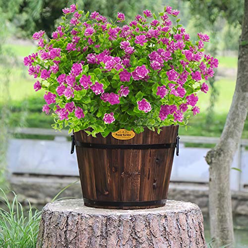 Artificial Flowers Outdoor,UV Resistant Fake Flowers 20 Bundles Faux Outdoor Plants Plastic Flowers Greenery Bushes for Indoor Outside Home Porch Decoration (Orchid) - color: Orchid, size: 20 Bundles