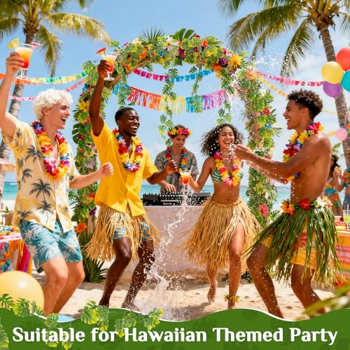 RAINFLOW 4PCS Faux Greenery Leaf Garland - 5.9Ft Artificial Monstera Leaves Vines, Tropical Palm Leaves Ivy Vine Monstera Garland for Table Wall Stairs Porch Wedding Hawaiian Jungle Themed Party Decro - size: 5.9Ft