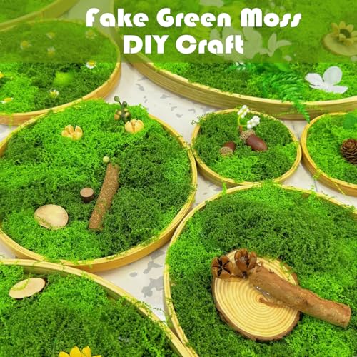 Fake Green Moss,10.6OZ Artificial Moss for Potted Plants,Faux Moss for DIY Crafts,Floral Decor,Wedding Party,Fairy Garden