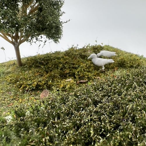 120 Pcs 8-Color Miniature Tea Garden Grass Tufts - Static Artificial Grass Plants for Diorama, Model Railway, Train Scene Decoration,Ages 14+ (0.8cm) (Dark Green) - color: Dark Green