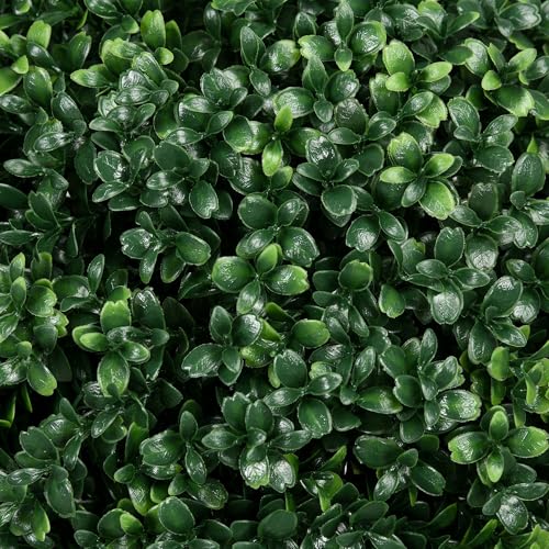 HOMCOM Set of 2 1.3ft (15.7") Artificial Boxwood Topiary Ball Bush with Integrated Ground Stake, Indoor Outdoor UV Resistant Faux Greenery, Faux Plants for Garden, Porch, Balcony