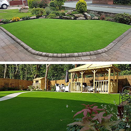 Artificial Grass Turf Lawn-1 x 25 Feet, 0.7" Indoor Outdoor Garden Lawn Landscape Synthetic Grass Mat Fake Grass Rug - size: 1 x 25 Feet