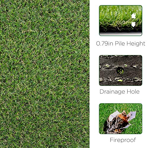 ALTRUISTIC Thick Realistic Artificial Grass Mat Customized Sizes, 4ft x 12ft Synthetic Fake Astro Turf Indoor Outdoor Garden Lawn Landscape, Faux Grass Rug with Drainage Holes - size: 4 x 12ft