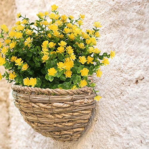 10PCS Artificial Flowers, Fake Artificial Greenery UV Resistant No Fade Faux Plastic Plants for Wedding Bridle Bouquet Indoor Outdoor Home Garden Kitchen Office Table Vase(Yellow) - color: Yellow