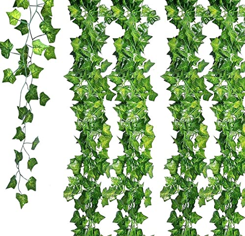 Unilove 84 feet 12 Pack Fake Vines Artificial Ivy Leaves Plants Hanging Greenery Plant Garland for Bedroom Office Wall Decor Indoor Outdoors (84Ft Ivy Leaves) - color: 84ft Ivy Leaves