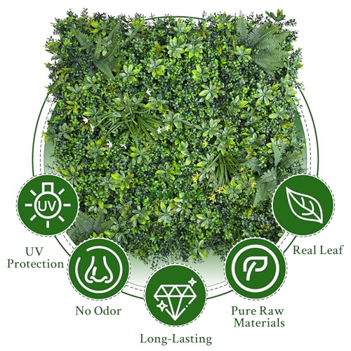 ODTORY Artificial Greenery Wall Panels: 40"x 120" (33.5 sqft) Faux Grass Wall Backdrop Boxwood Ivy Privacy Screen with UV Protection,Fake Hedge Fence for Outdoor,Indoor,Garden,Backyard and Home Decor - size: 40x120 in