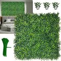 Artificial Grass Wall Panel,10"x 10"(8P) 4-Layer Leaf UV-Anti Greenery Faux Boxwood for Indoor,Outdoor Patio Balcony Privacy & Ivy Fence Covering Privacy, Garden, Backyard Wall Backdrop Decor - size: 10"x10" (8)