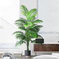 90-120cm Large Artificial Palm Tree Tropical Fake Plants Green Plastic Palm Leafs Big Monstera Tree Branch for Home Garden Decor (90cm 9 Leaves)