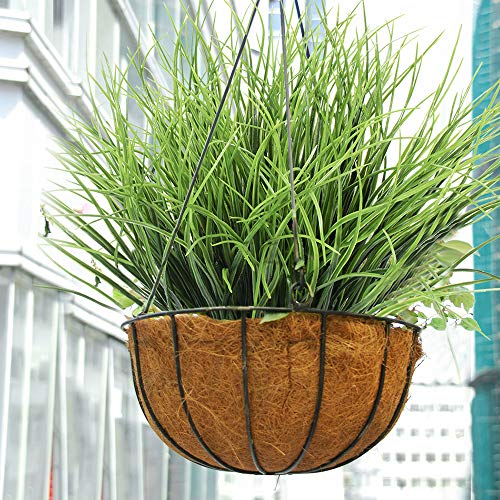 8 Bundles Artificial Grass Plants Fake Bushes Artificial Shrubs Wheat Grass Greenery for House Plastic Outdoor UV Resistant Faux Grass (Pack of 8) - color: Pack of 8