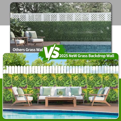Boxwood Panels, 12PCS 20"x20" Grass Wall, Plant Wall, Grass Backdrop, Privacy Screen, Artificial Boxwood Panels, Sun Protected Green Decor for Outdoor, Garden, Backyard and Décor - size: 12 Pieces 20x20-A