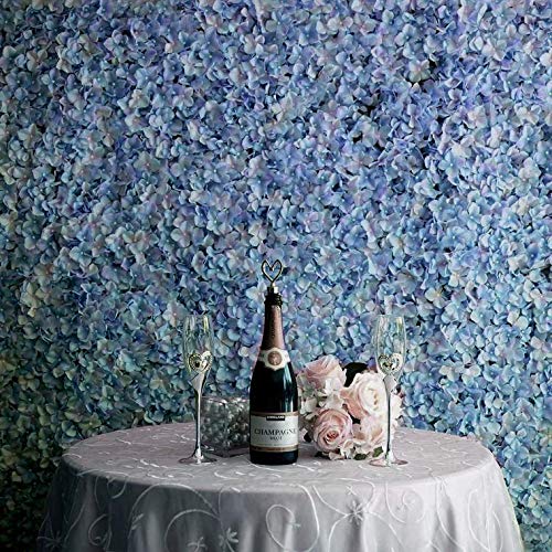 Artificial Flower Wall Panels 4 Pack of 11 Sq ft Flower Wall Mat Silk Hydrangea Flower Panels for Backdrop Wedding Wall Decoration - UV Protected (Blue) - color: Serenity Blue