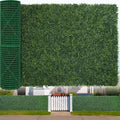 Artificial Boxwood Roll, 48x160 in(53 sqft) UV-Anti Faux Ivy Grass Wall Backdrop for Balcony Privacy, Fake Greenery Wall Decor for Garden, Patio, Backyard - size: 48x160inch