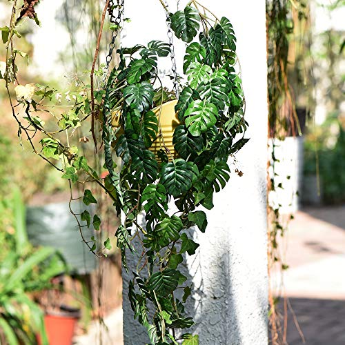 FiveSeasonStuff Monstera Plant Garlands, Artificial Leaf Bendable Vines (2 pcs, 5.2 feet) - color: Monstera Leaf Garlands