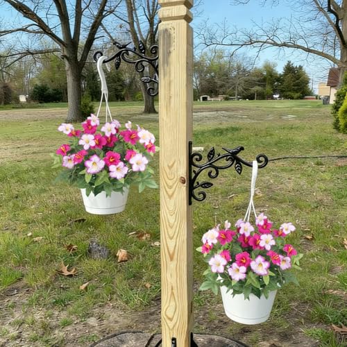 2Pcs Artificial Flowers for Outdoors Fake Plants Outside Spring Summer Decoration Realistic Silk Morning Glory UV Resistant Faux Flowers for Planter Patio Yard Garden Porch Magenta Light Purple - color: Magenta, Light Purple