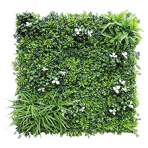 ECOOPTS 40"x40" Faux Ivy Privacy Fence Screen Artificial Boxwood Panels Topiary Hedge Plants for Indoor Outdoor Decoration, #2 Mixed Leave, 1 Pack - color: 40"x40" #2 Mixed Leave, size: 40"x40"