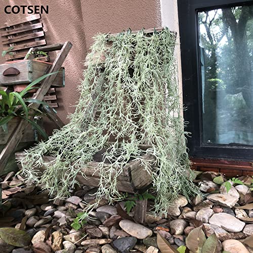 COTSEN 5 Pack Spanish Moss Faux Greenery Moss Fake Vines Moss Hanging Plants for Potted Plants Artificial Hanging Moss Garland Used for Family Indoor and Outdoor Gardens Decoration